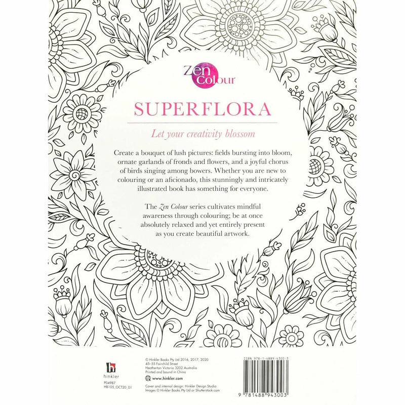 White Smoke Krafters Korner Zen Colour With Pencils Superflora Colouring In Books