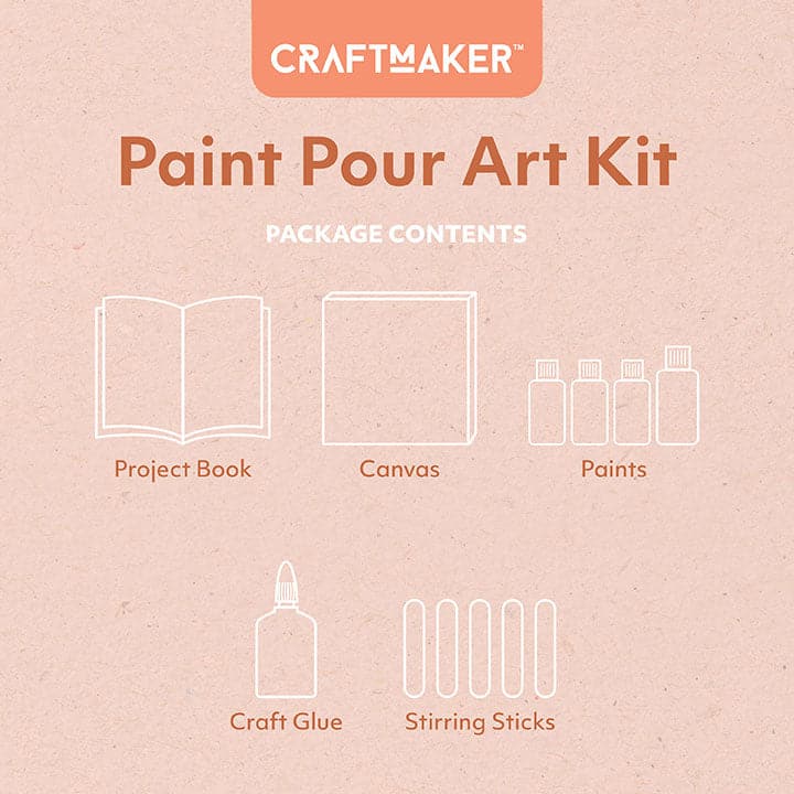 Peach Puff Deluxe Paint Pour Art Kit Adult Craft Kit