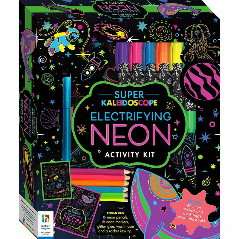 Black Super Kaleidoscope: Electrifying Neon Activity Kit Kids Craft Kits