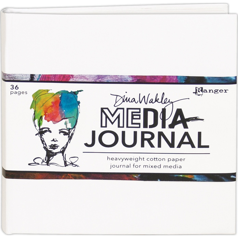White Smoke Dina Wakley Media White Journal 6"X6"-Includes Heavyweight Watercolor Paper Planners and Journals