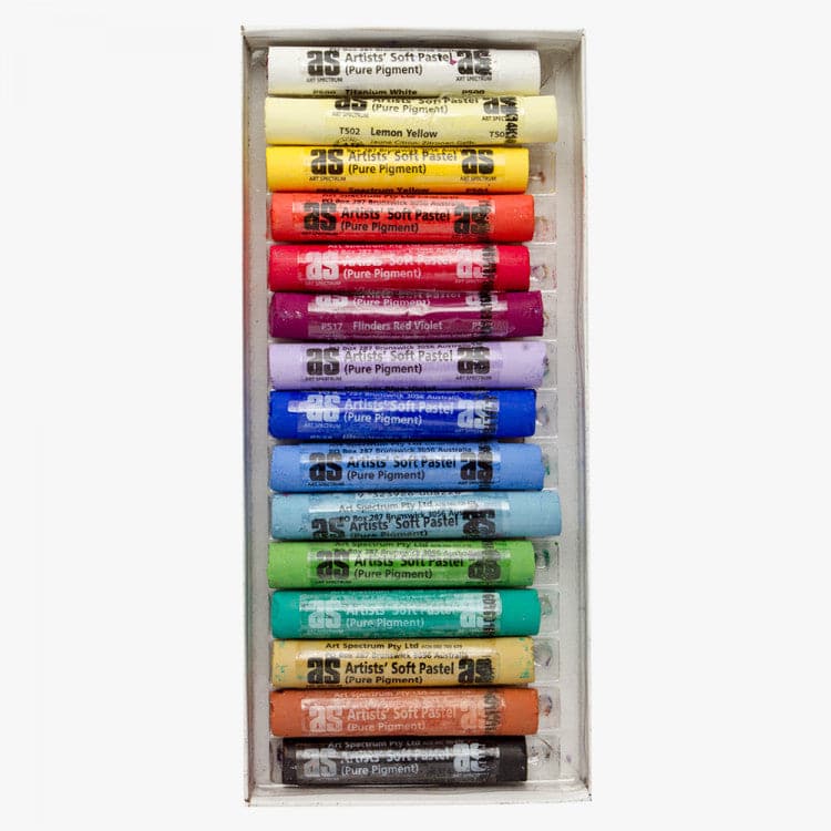 Midnight Blue Art Spectrum Standard Pastel Box Set Of 15 Assorted Pastels & Charcoal