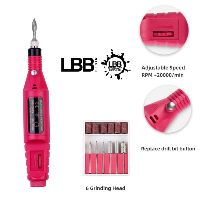 Maroon LBB Resin Accessory- Rotary Electric Resin Sander Modelling and Casting Tools and Accessories