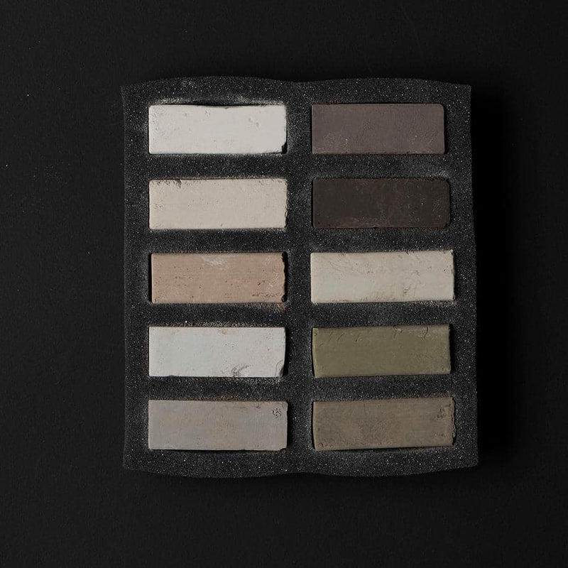 Dark Gray Art Spectrum Extra Soft Square Pastel Set Of 10 - Umber Earths Pastels & Charcoal