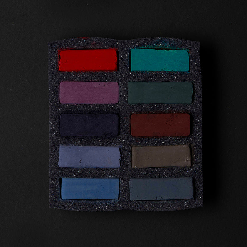 Dark Slate Gray Art Spectrum Extra Soft Square Pastel Set Of 10 - Darks Pastels & Charcoal