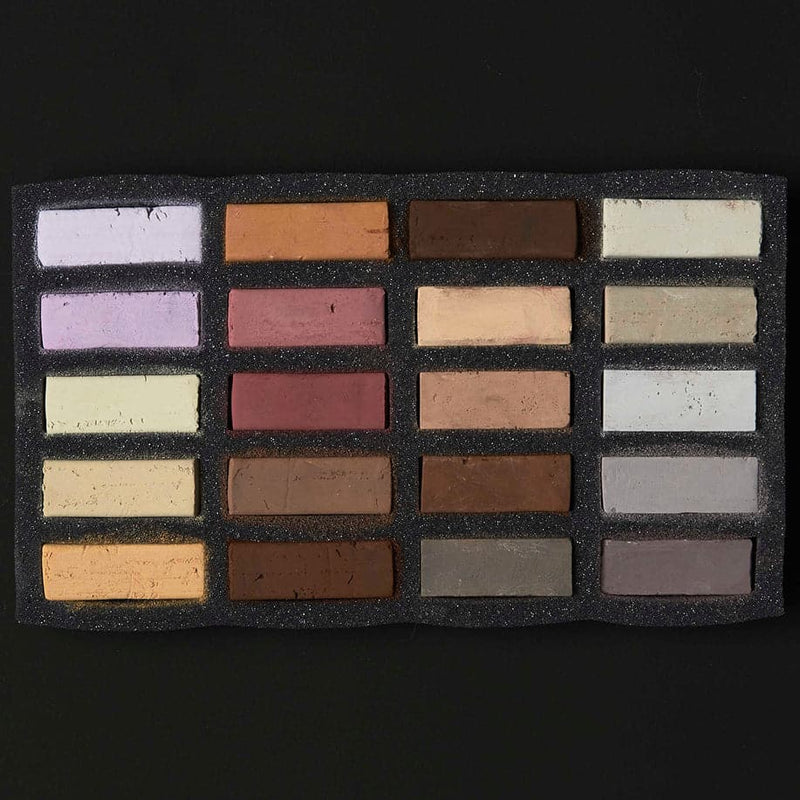 Sienna Art Spectrum Extra Soft Square Pastel Set Of 20 - Skintones Pastels & Charcoal