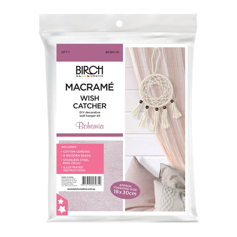 Light Gray Macrame Wall Hanging Kit-Wish Catcher Bohemia Macrame Kits