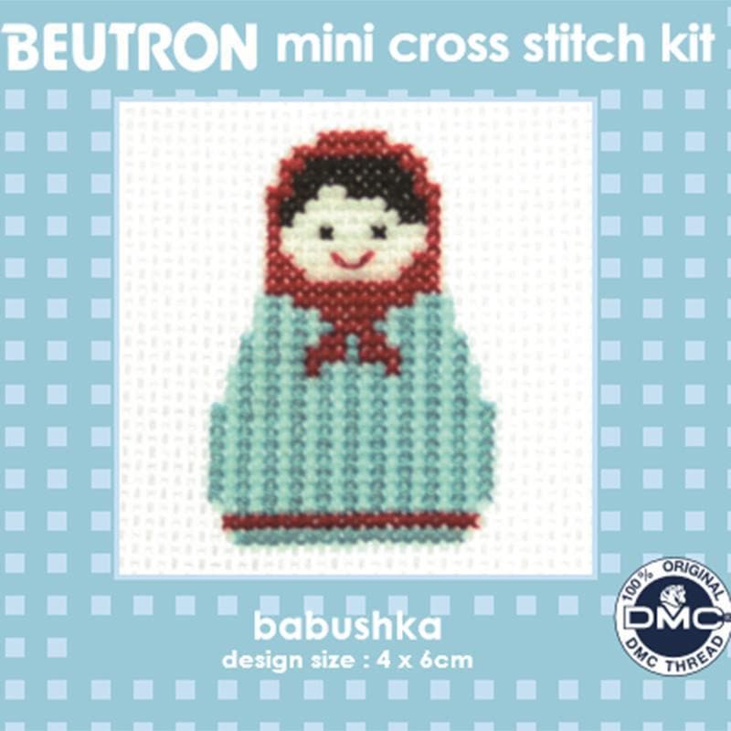 Cadet Blue Beutron Mini Cross Stitch Kit 6X6cm Babushka Needlework Kits
