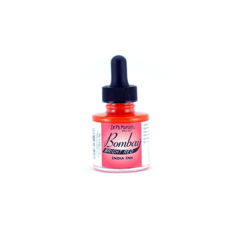 Midnight Blue Dr. Ph. Martin's Bombay India Ink  29.5ml  Bright Red Inks