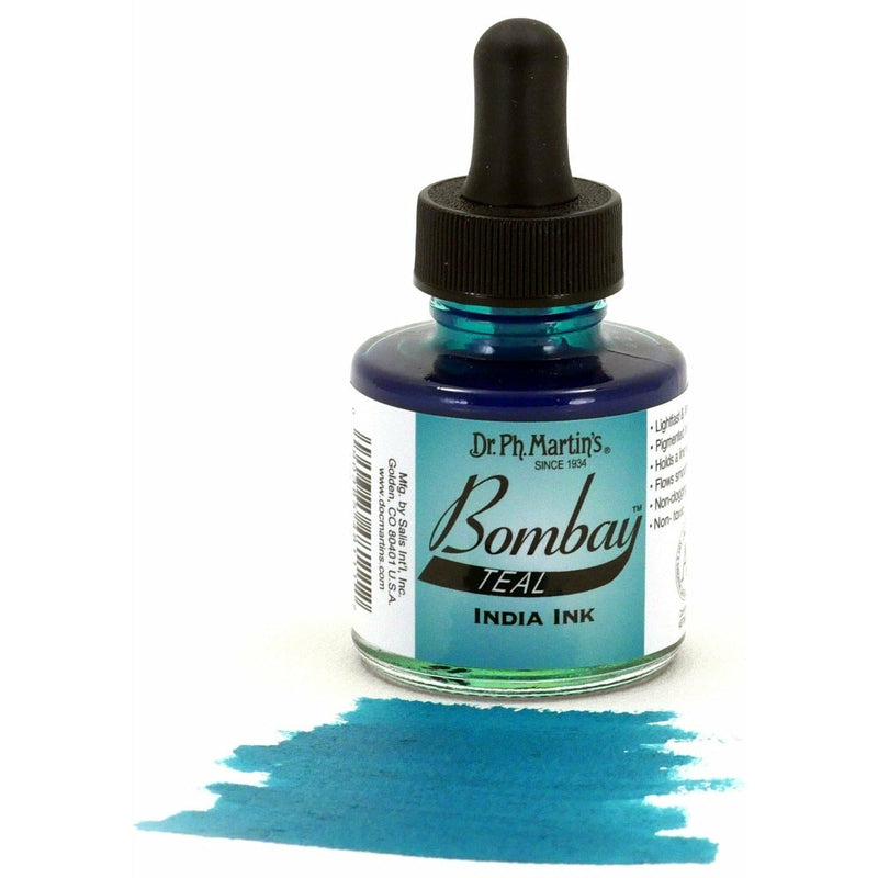 Steel Blue Dr. Ph. Martin's Bombay India Ink  29.5ml  Teal Inks