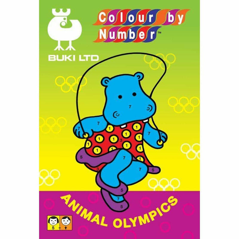 Yellow Colour By Number Animal Olympics Kids Activity Books