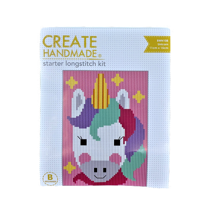 Create Handmade Longstitch Kit Unicorn 11 x 15cm