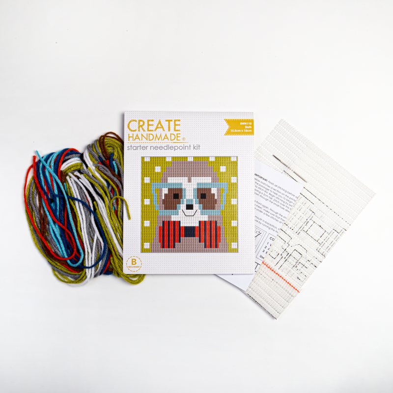 Dark Goldenrod Create Handmade Sloth Needlepoint Kit 15.5 x 15cm Needlework Kits