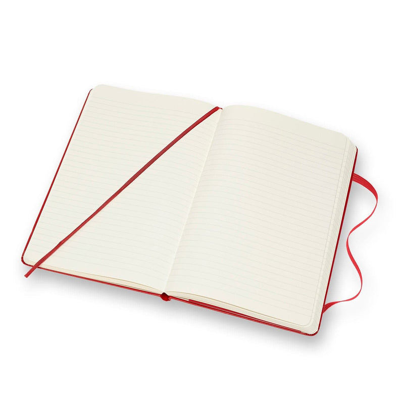 Beige Moleskine Classic  Hard Cover  Note Book - Ruled -   Large   - Red Pads