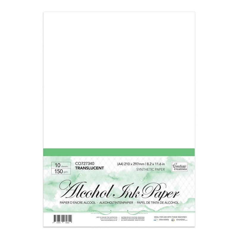 Dark Sea Green Couture Creations Synthetic Paper Transparent A4  120gsm (10 sheets per pack) Pads