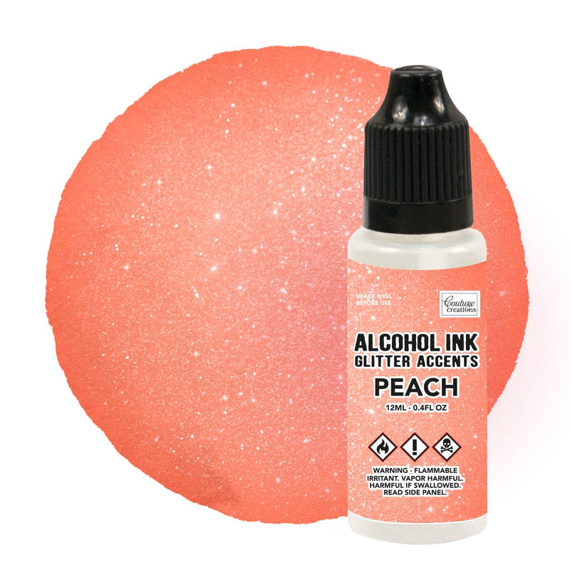 Snow Couture Creations Alcohol Ink   Glitter Accents - Peach - 12mL | 0.4fl oz Alcohol Ink