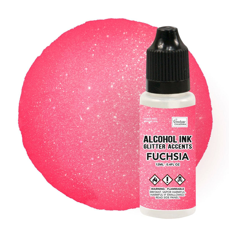 Pale Violet Red Couture Creations Alcohol Ink   Glitter Accents - Fuchsia - 12mL | 0.4fl oz Alcohol Ink
