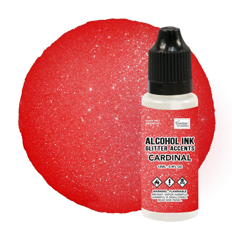 Maroon Couture Creations Alcohol Ink   Glitter Accents - Cardinal - 12mL | 0.4fl oz Alcohol Ink