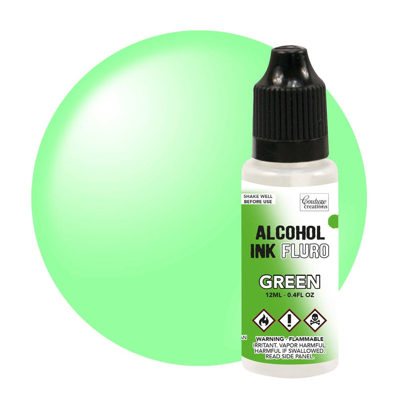 Pale Green Couture Creations Alcohol Ink   Fluro - Green - 12mL | 0.4fl oz Alcohol Ink
