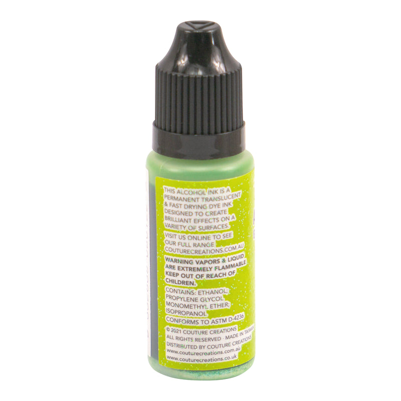 Yellow Green Couture Creations Alcohol Ink   Glitter Accents Apple - 12mL | 0.4fl oz Alcohol Ink