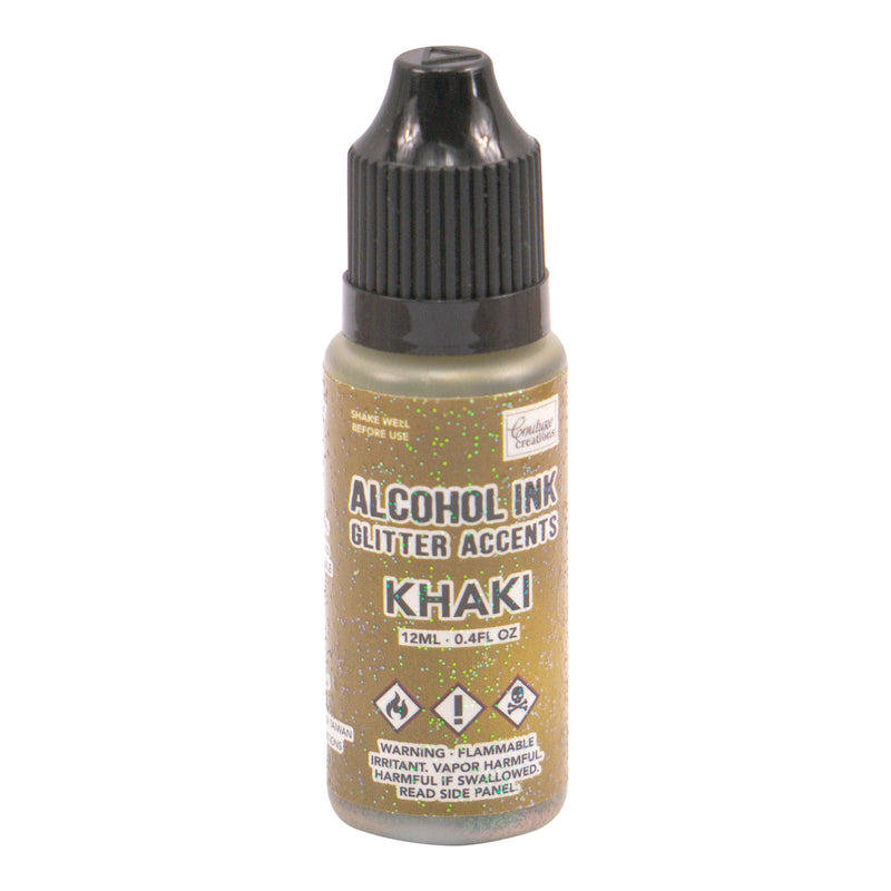Rosy Brown Couture Creations Alcohol Ink   Glitter Accents Khaki - 12mL | 0.4fl oz Alcohol Ink