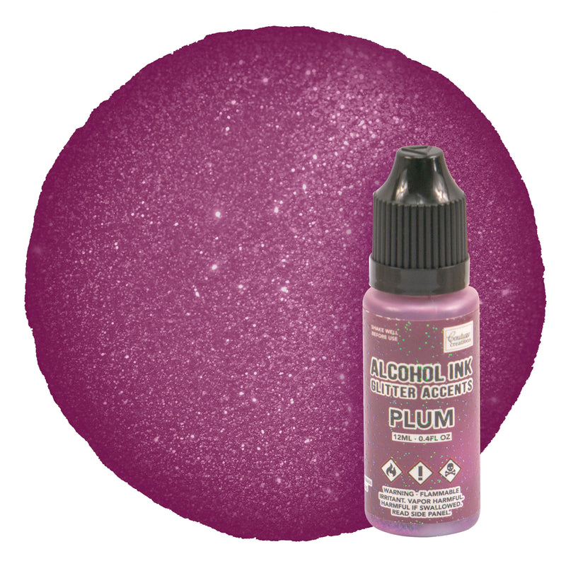 Maroon Couture Creations Alcohol Ink   Glitter Accents Plum - 12mL | 0.4fl oz Alcohol Ink