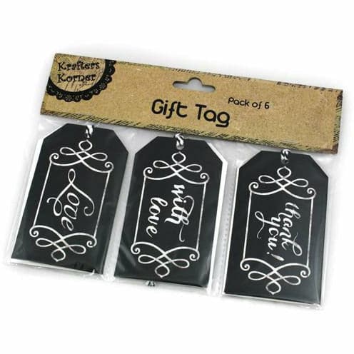Dark Slate Gray Krafters Korner Love Gift Tags 6 Pack Cardstock