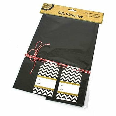 Dark Slate Gray Krafters Korner Chevron Gift Wrap Set Gift Bags and Recloseable Bags