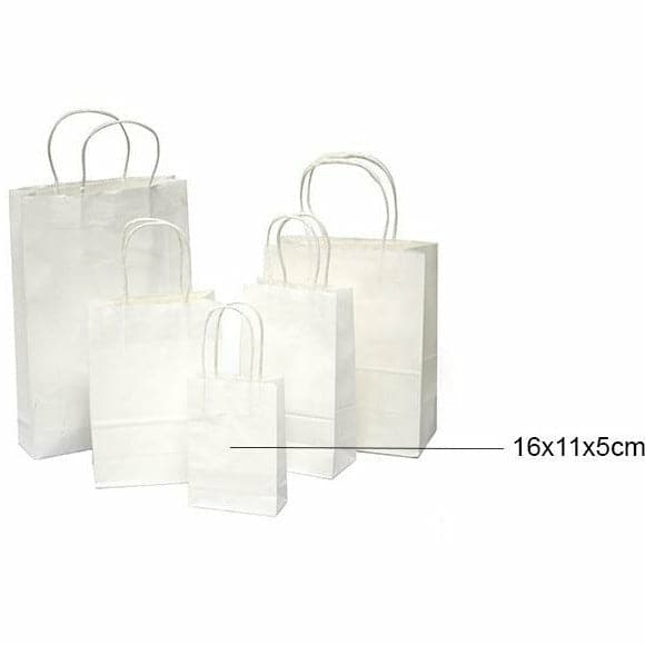 Beige Krafters Korner White Craft Paper Bags 3 Pack 16x11x15cm Gift Bags and Recloseable Bags