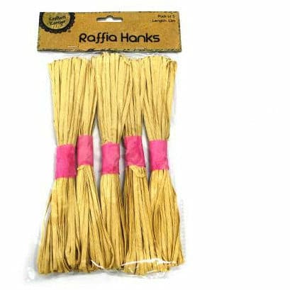 Dark Khaki Krafters Korner Natural Raffia Hanks (5 Pack) Naturals