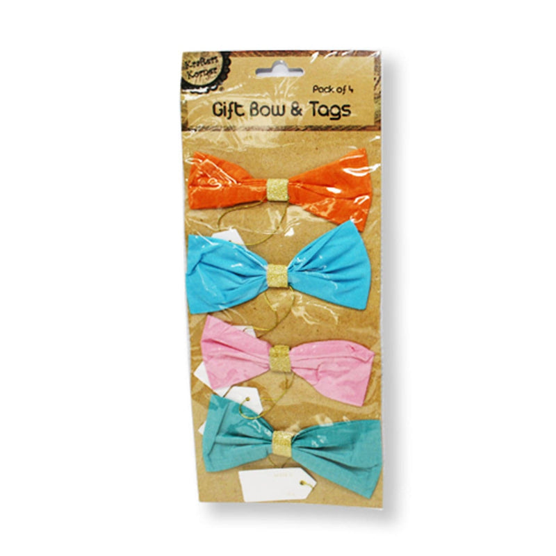 Dark Khaki Krafters Korner Gift Bow & Tags 4 Pack Cardstock