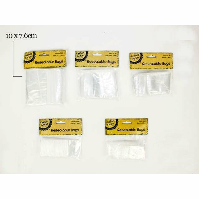 Beige Krafters Korner Resealable 10x7.6cm Bags  100 Pack Gift Bags and Recloseable Bags