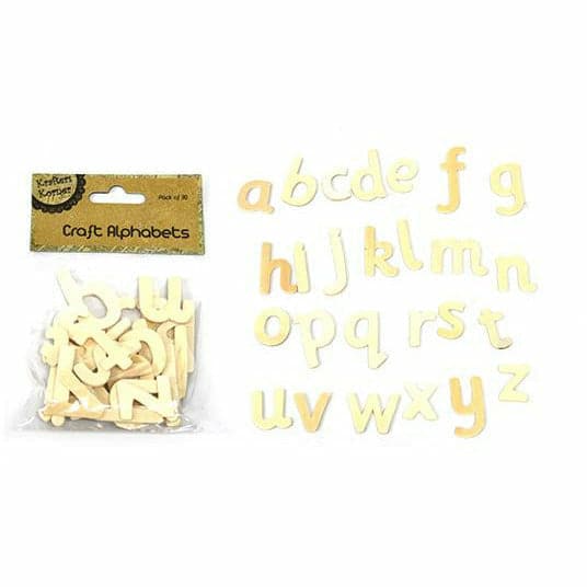 Beige Krafters Korner Craft Wood Alphabets 30 Pack Kids Wood Craft