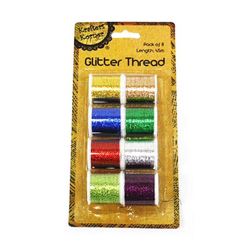 Goldenrod Krafters Korner Glitter Thread 8 Pack Glitter