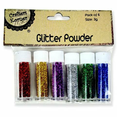 Black Krafters Korner Craft Glitter Powder (6 Pack) Glitter