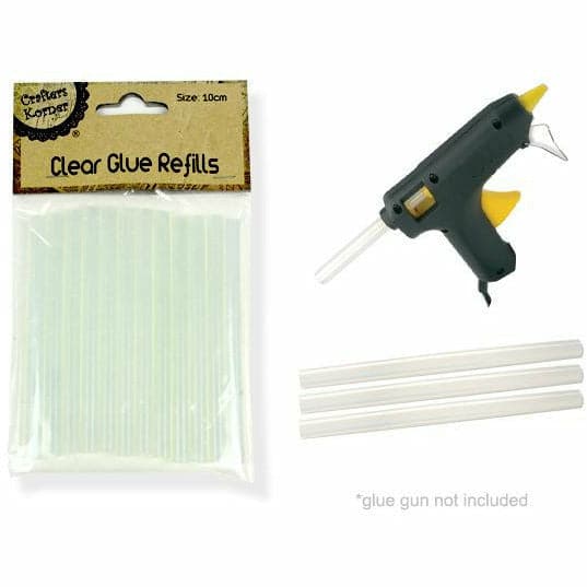 Krafters Korner 10cm Clear Glue Stick Refills 12 Pack