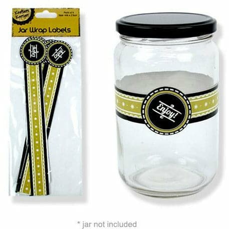 Light Gray Krafters Korner Jar Wrap Labels 6pk Gift Bags and Recloseable Bags