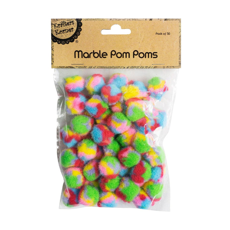 Tan Krafters Korner Marble Pom Poms (50 Pack) Pom Pom