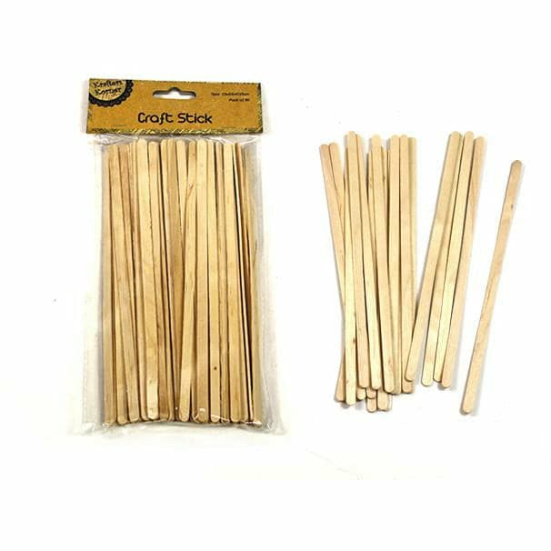 Wheat Krafters Korner Natural Thin Craft Sticks (80 Pack) Kids Wood Craft