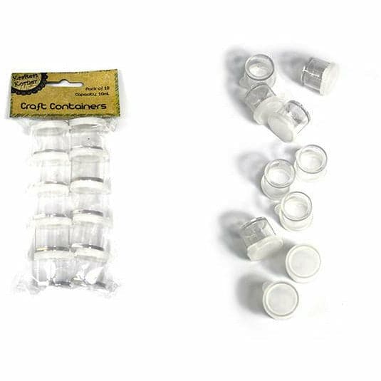 Light Gray Krafters Korner Mini 10ML Craft Containers 10 Pack Craft Storage