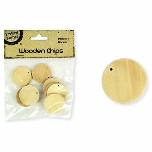Tan Krafters Korner Round Wooden Chip (8 Pack) Kids Wood Craft