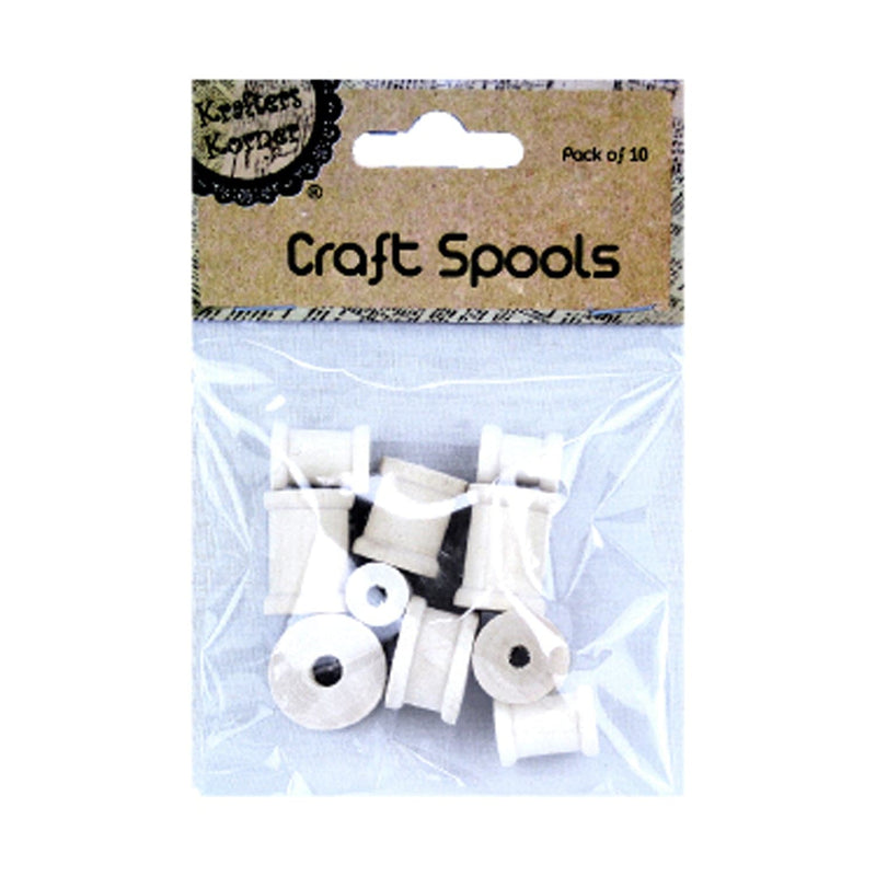 Light Gray Krafters Korner Craft Wood Spools 10 Pack Kids Wood Craft