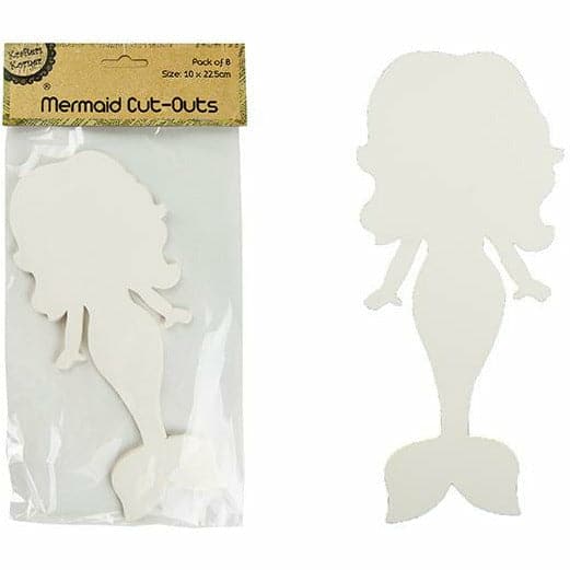 Light Gray Krafters Korner Mermaid Cut-Outs (8 Pack) Kids Paper Shapes