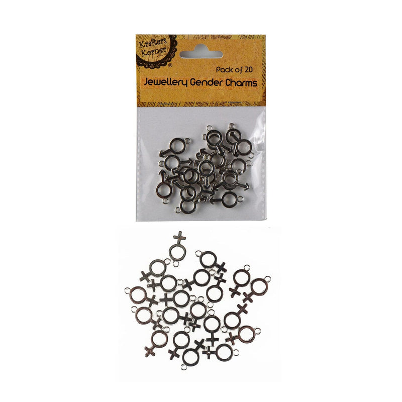 Light Gray Krafters Korner Gender Charms 20 Pack Charms and Pendants