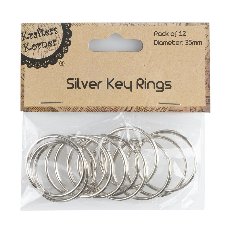 Tan Krafters Korner 35mm Key Rings 35mm (12 Pack) Jewelry Findings