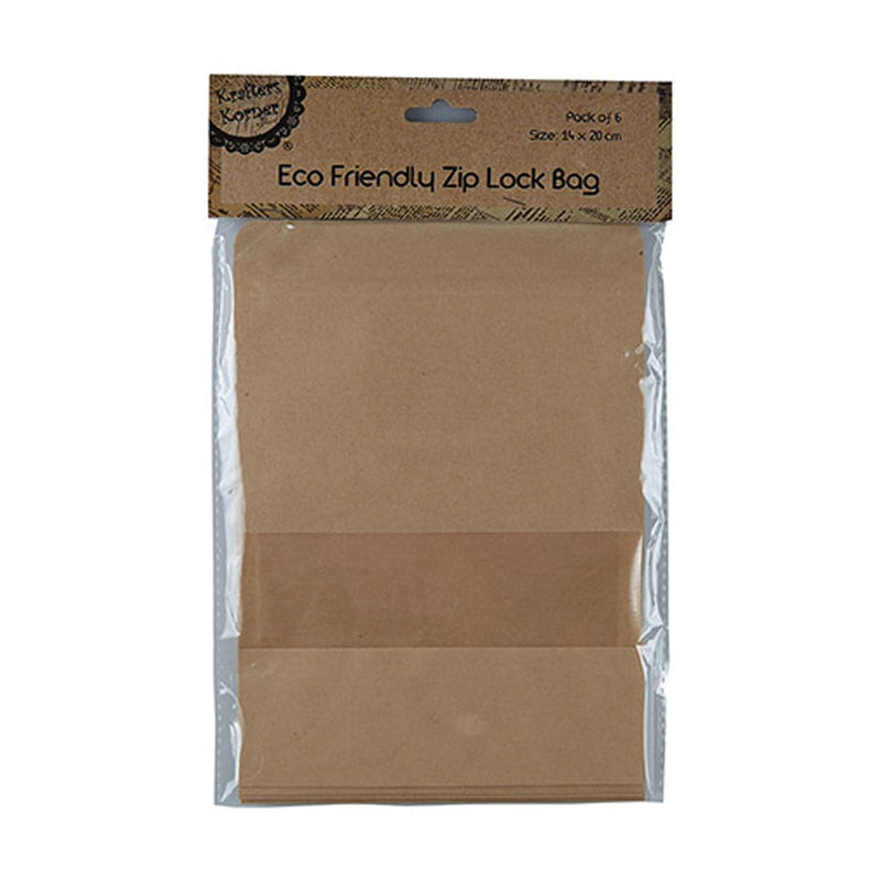 Dim Gray Krafters Korner Eco Friendly Large  Zip Lock Bag (6 Pack) Gift Bags and Recloseable Bags
