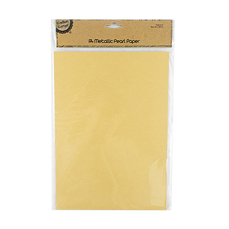 Tan Krafters Korner A4 Metallic Pearl Paper 6 Pack Cardstock