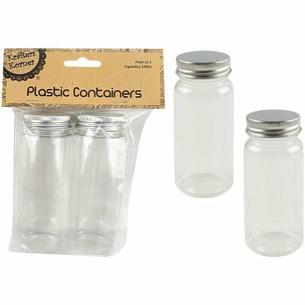 Light Gray Krafters Korner Plastic Containers 130ml (2 Pack) Craft Storage