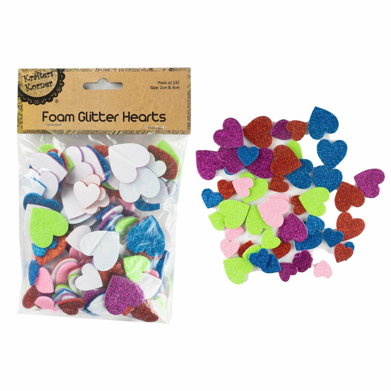 Gray Krafters Korner Adhesive Foam Glitter Shapes 132 Pack Stickers