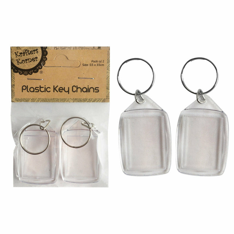 Gray Krafters Korner Plastic Rectangle Key Chains (2 Pack) Jewelry & Beading Wire