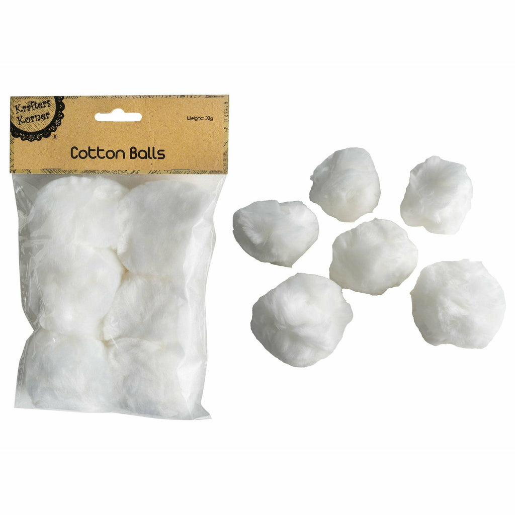 Krafters Korner Cotton BallsWhite 30g